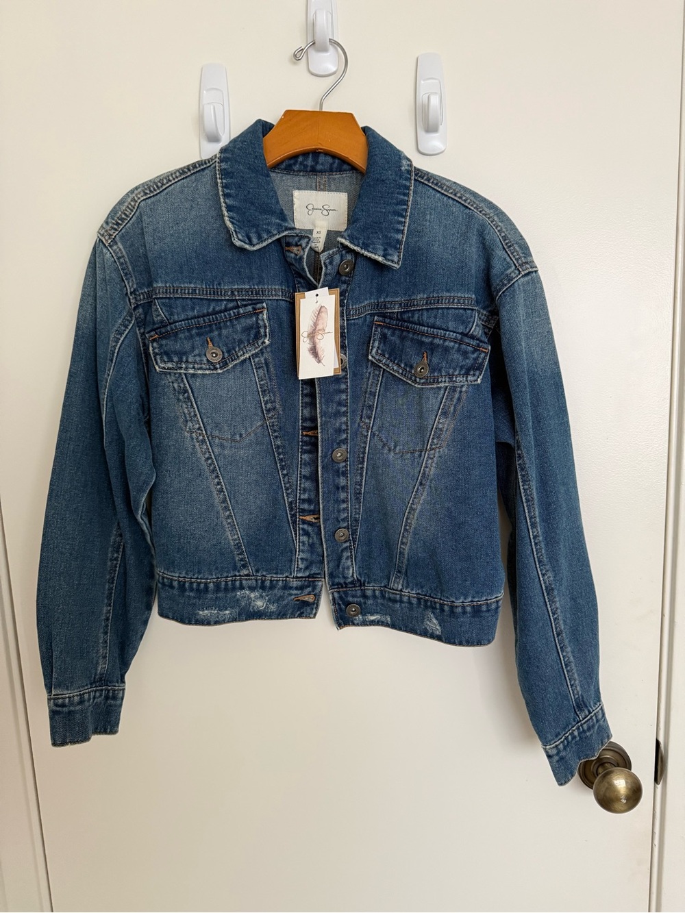 Jessica Simpson XSmall Blue Denim Jean Jacket - Cropped Trucker
